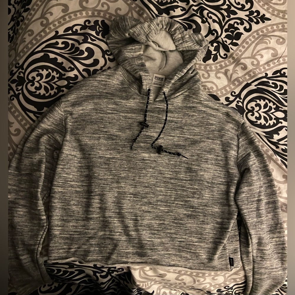 VS PINK gray cropped hoodie